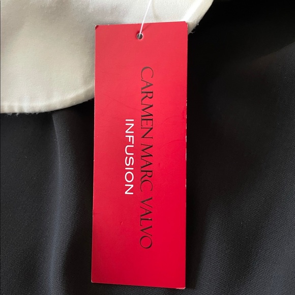 Carmen Marc Valvo Black and White Ruffle Gown - Picture 4 of 10